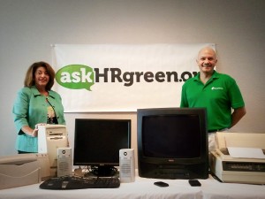 asKHRgreen.org and Cox Partnership Julia B. Hillegass, HRPDC public information and community affairs administrator, and Barrett Stork, manager of government affairs with Cox Communications Virginia