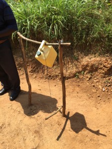 Hand washing station in Rwanda. Image by Pete Isaac.