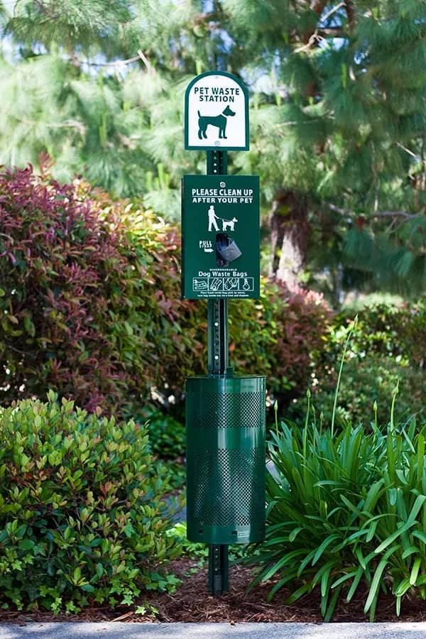 a pet waste station