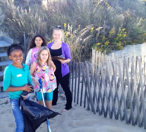 Seatack: Students from Seatack Elementary School collect data and litter off Croatan beach in Virginia Beach.